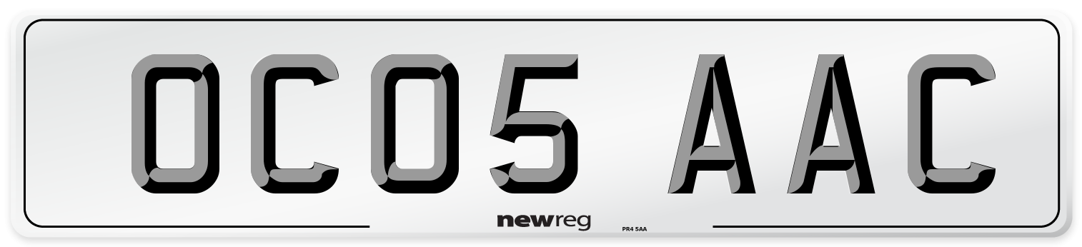 OC05 AAC Number Plate from New Reg